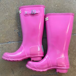 Girls hunter boots hot pink